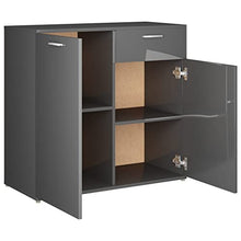 vidaXL Credenza Grigio Lucido 80x36x75 cm in Truciolato