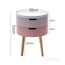 Nightstand J-Tavolino Laterale Comodini Camera Comodino Camera Rotonda Comodino Bagagli Piccolo Locker Piccolo Appartamento Bagagli Stile Nordico Tavolini da caffè (Color : Pink)