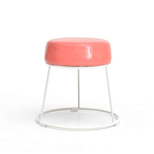 Mobili per la casa e Giardino Sgabello di Trucco di Modo/Sgabello di Trucco Domestico/Sgabello Rotondo del Ferro per Il sofà del banco del sofà del Salone Ottomani da Cucina (Colore : Pink)
