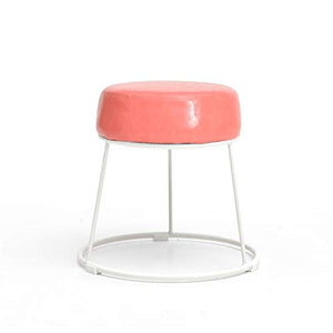 Mobili per la casa e Giardino Sgabello di Trucco di Modo/Sgabello di Trucco Domestico/Sgabello Rotondo del Ferro per Il sofà del banco del sofà del Salone Ottomani da Cucina (Colore : Pink)