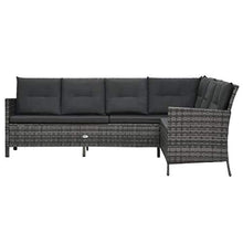 SKM Set Divani da Giardino 4 pz con Cuscini in Polyrattan Grigio (55.98kg)