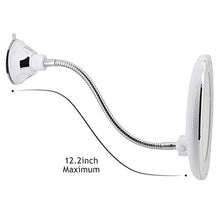 Suading Specchio Rotondo da Bagno con Specchio Cosmetico Illuminato un Specchio 10X con Specchio Girevole un 360 Gradi, Flessibile