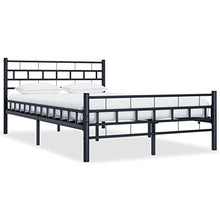vidaXL Giroletto con Rete a Doghe Elegante Classico Robusto Resistente Arredo Casa Struttura Telaio Letto Nero in Acciaio 120x200 cm