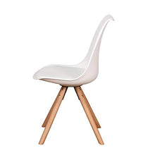 BenyLed Set di 6 Sedie da Pranzo Moderne Mid Century Imbottite con Gambe in Legno di Faggio e Guscio Imbottito Morbido per Sala da Pranzo Soggiorno Camera da Letto Cucina (bianca)