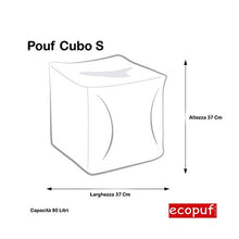Ecopuf Cube S Pouf Poggiapiedi da Esterno in Poliestere Impermeabile Pieno di Palline di Polistirolo