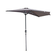 Angel Living®270cm Mezzo Tondo Ombrellone in Alluminio e Poliestere Resistente alla Ruggine Protezione UV (Grigio)