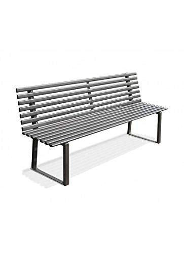 Andrys – Panchina da Esterno, Acciaio Zincato e Verniciato, Design Moderno, Lunghezza 150cm, Altezza 82cm, Larghezza 50cm