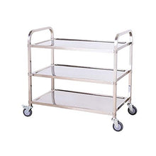 Quattro Ruote portatile strumento di archiviazione Carrello Scaffale for passeggino mobile a tre strati in acciaio inossidabile mobile conveniente for ristorante, ristorante, tubo quadrato, carrozza r
