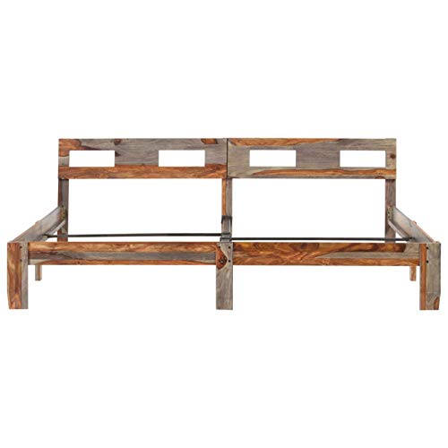 Montloxs Camera da Letto giroletto in Legno massello di Palissandro, Stile Moderno familiare Pratico giroletto in Legno massello di Palissandro 205 x 205 x 73 cm -Grigio Stile 2