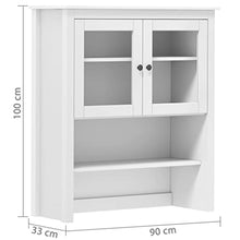 vidaXL Credenza Hill Range Madia Mobile Armadietto Armadio Mobiletto Alto Portaoggetti Cassa Cassapanca Bianca 90x33x100 cm in Legno di Pino