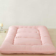 Futon Materasso Singolo per Student Dormitory Materasso Pieghevole Futon, Morbido e Traspirante Addensare Tatami Mat Sleep,Rosa,Queen