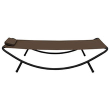 Tidyard Lettino da Giardino Marrone in Acciaio, Lettino Prendisole, Lettini da Giardino, Sedie a Sdraio da Giardino 200 x 90 x 40 cm