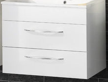 FACKELMANN Mobiletto da bagno SCENO/con sistema di chiusura soft-close. Dimensioni (L x A x P): ca. 80 x 65,5 x 50 cm. Armadio di alta qualità per il bagno con 2 cassetti/corpo: bianco/frontale: bianco