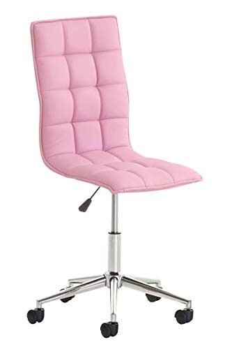 CLP Sgabello Lavoro Peking in Similpelle I Sgabello Ufficio Imbottito I Sgabello Studio, Colore:Rosa