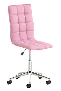 CLP Sgabello Lavoro Peking in Similpelle I Sgabello Ufficio Imbottito I Sgabello Studio, Colore:Rosa