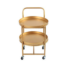 YIN YIN Carrello per ripiani Carrello for ripiani ， Scaffale for vassoio in ferro battuto elegante e resistente elegante casa soggiorno divano cucina bagno ristorante carrello mensola, oro 40X67CM Car