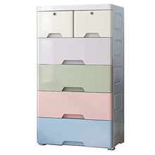 ZKHD Cassettiera A Doppio Cassettiera in Plastica 48 Cm, Semplice Scatola di Stoccaggio del Guardaroba, Armadietto di Stoccaggio,3 Floors