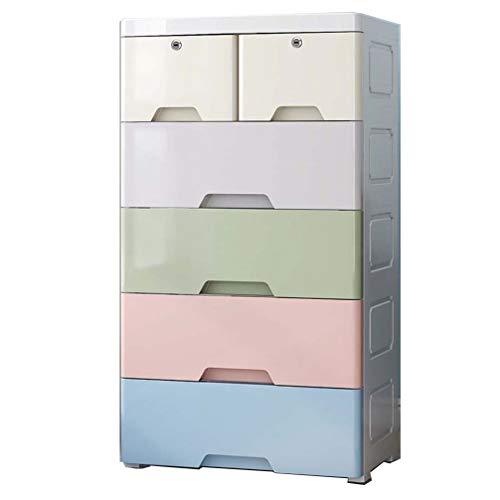 ZKHD Cassettiera A Doppio Cassettiera in Plastica 48 Cm, Semplice Scatola di Stoccaggio del Guardaroba, Armadietto di Stoccaggio,6 Floors