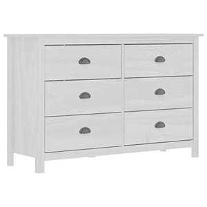 Tidyard Credenza Cassettiera Moderna in Legno Massello di Pino con 6 Cassetti Credenza con Cassetti Credenza da Salotto Cassettiera da Salotto Credenza Moderna per Soggiorno Moderna 125x40x80 cm