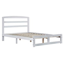 Struttura per letto in legno massiccio di pino con tavola orizzontale, in legno naturale, robusto, letto singolo, bianco, 1,5 m