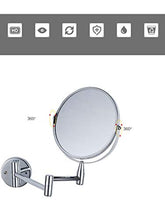 Specchio a Parete, Specchio for Trucco Pieghevole in Metallo, Specchio in Alluminio a Parete monofacciale for Bagno, Home Hotel Moda