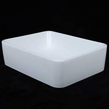 Lavello Cucina Hotel, Lavabo da appoggio in ceramica, 48,5 x 37 x 14 cm, Colore: bianco