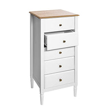 Atmosphera ATM-166603 Cassettiera Effetto Legno Solen-L. 48 x H. 108 cm, Bianco, ingegnerizzato, cm