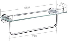 GDFEH Scaffale da Bagno Scaffale per Il Bagno Scaffale da Bagno con 304 Acciaio Inox Doppio Asciugamano a Doppio Asciugamani da Bagno in Vetro da Bagno in Vetro 23.6x15.3x5.5inch
