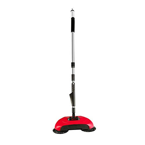 SSAYY Mop Spazzatrice A Caldo Spingere A Mano Spingere A Mano Scopa Magica Paletta per La Spazzatura Pacchetto per La Pulizia della Famiglia Spinta A Mano Spazzatrice Mop- Rosso