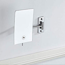 MTXJ Specchio Ingranditore da Parete X3 e Specchio Piatto, Girevole 360 °, Allungabile e Finitura Cromata per Bagno, Spa, Hotel Specchietto da Trucco