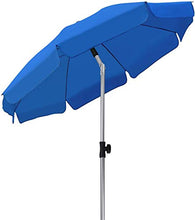 MVPower Ombrellone da Spiaggia, Ø 200 cm Ombrellone Rotondo UV UPF 50+, Ombrellone Inclinabile, Per Il Giardino Esterno Della Spiaggia Balcone, 200 g /m², Blu Reale