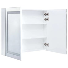vidaXL Armadietto Bagno con Specchio e Luci LED con Ante e Ripiani Interni Elegante Moderno Funzionale Mobiletto Pensile 80x12,2x68 cm MDF e Melamina