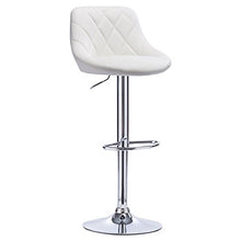WOLTU BH23ws-2 Coppia Sgabelli da Bar Moderni Girevoli Sedia Cucina Alta con Schienale Quadrato Senza Braccioli Altezza Regolabile in Ecopelle Bianco