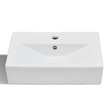 Roderick - Lavabo da bagno in ceramica, con foro di troppopieno, rettangolare, dimensioni: 465 x 320 x 115 mm (L x P x A)