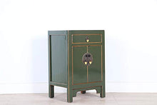 Yajutang Cassettiera cinese comodino in legno massello verde oliva
