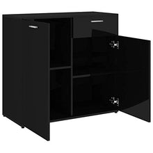XHCP Credenza, Comodino, Comodino, cassettiera per la casa Soggiorno Camera da Letto Bianco Lucido 80x36x75 cm truciolare