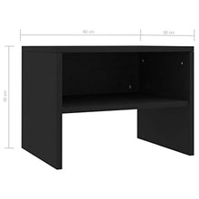 Lasamot Comodino in truciolare, Comodino Camera da Letto Stile Moderno 40 x 30 x 30 cm (Larghezza x profondità x Altezza) Nero Set 2 Pezzi