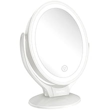 Aesfee Specchio da Trucco con Luci LED, Ingrandimento 1x/7x Specchio Cosmetico a Doppia Faccia Ruotabile di 360°, Interruttore Tocca, Specchio Illuminato Portatile per Viaggio,Bagno