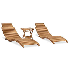 Tidyard Set 2 Sdraio da Giardino e Tavolino Pieghevole in Legno Massello di Teak,Sedia a Sdraio Relax per Giardino,Spiaggia,Piscina
