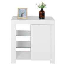 Credenza Cucina con 1 Ampio Scomparto e 1 Ripiano a 3 Ripiani, Credenza Soggiorno,Mobiletti con Luce a LED per Sala da Pranzo e Soggiorno, 75 x 35 x 83cm