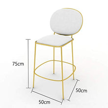 HXCD Sgabello da Bar Gamba in Metallo Oro l Schienale Cuscinetto in Spugna Rosa Sedia da Pranzo Cucina | Bar | Sgabello da Bar per caffetteria | Carico Massimo 150 kg | Altezza Seduta: 75 cm
