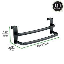 mDesign Appendino ideale come porta asciugamani bagno – Doppia barra portasciugamani da appendere alle ante – Ottimo anche per le salviette della cucina – nero opaco