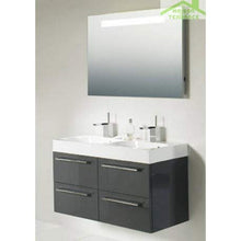 Kit Mobile lavabo RIHO & SLIMLINE SET 75 in acrilico lucido, 120 x 38 a 60,5 cm