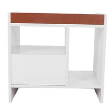 EBTOOLS Comodino Bianco/Marrone con Cassetto e Scompartimento Aperto, Comodino da Letto Legno Composito, 42 x 24 x 40 cm(Bianco)