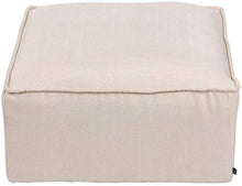 CLP Pouf Cuscino da Terra Nantes in Velluto O Stoffa I Puff Poggiapiedi Design Rettangolare con Piedini I Altezza 30 CM, Colore:Crema, Materiale:Stoffa