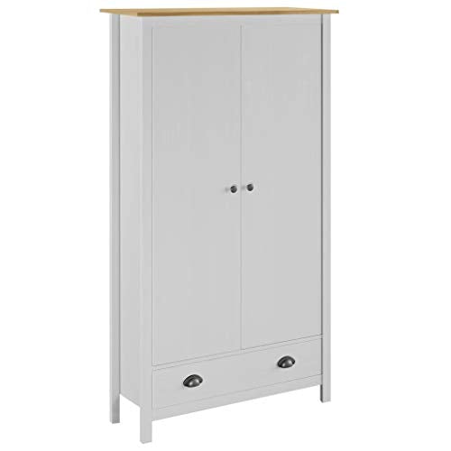 Tidyard Armadietto Multiuso per Camera da Letto con 2/3 Ante con Maniglie in Metallo Armadietto Guardaroba in Legno di Pino 89x50x170cm/127x50x170 cm Bianco