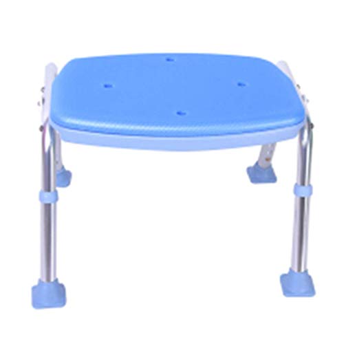 XD Sgabello da Bagno in Lega di Alluminio Ispessimento Sedia da Bagno Vecchio Uomo Doccia Sgabello da Bagno Sgabello da Bagno Sedia Donna Incinta da Bagno con Sgabello in PE Blu e Schienale