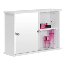 eSituro Armadietto Bagno con Specchio a Ante e Ripiani Regolabili Contenitore Armadietto a Muro SBP0029