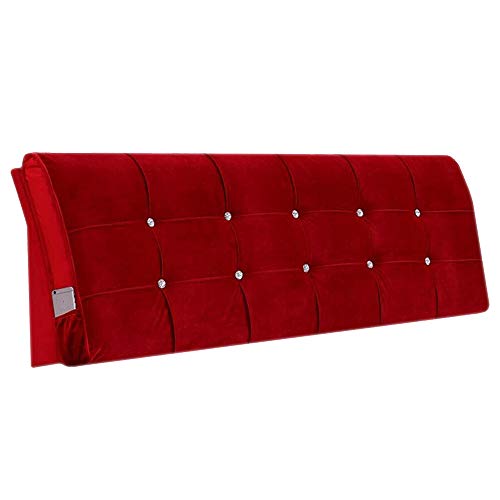 FLHSLY - Cuscino lombare in flanella, lavabile, adatto per camera da letto, rosso, senza testiera 135 cm