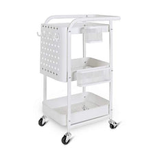 LYM &ripiano di stoccaggio Scaffalature Home Scaffale da Cucina Soggiorno Camera da Letto Carrello di stoccaggio Beauty Salon Carrello a Ruote Mobile Bianco Scaffale di Finitura